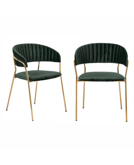 Комплект из 2-х стульев Turin зеленый, золотые ножки