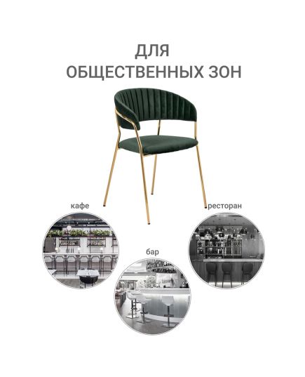 Комплект из 2-х стульев Turin зеленый, золотые ножки, изображение 12
