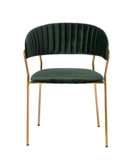 Комплект из 2-х стульев Turin зеленый, золотые ножки, изображение 3