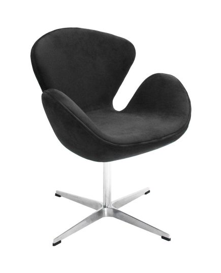 Кресло SWAN STYLE CHAIR графит, искусственная замша