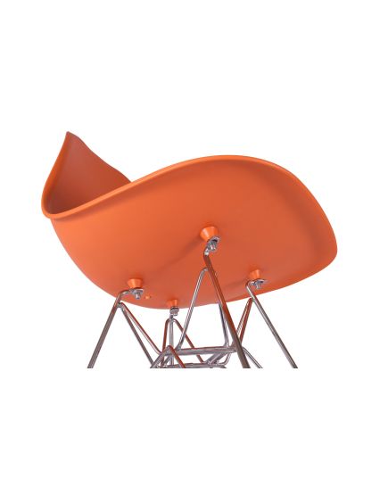 Стул Eames оранжевый, опора металл, изображение 6