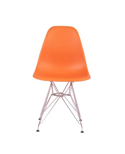 Стул Eames оранжевый, опора металл, изображение 2