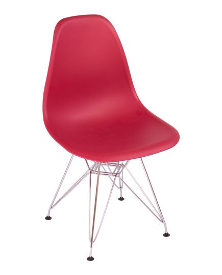 Стул Eames красный, опора металл