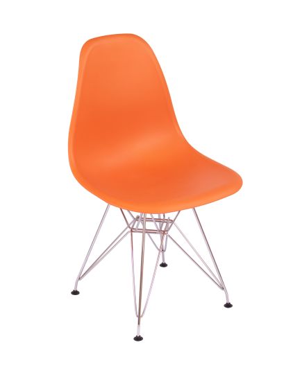 Стул Eames оранжевый, опора металл