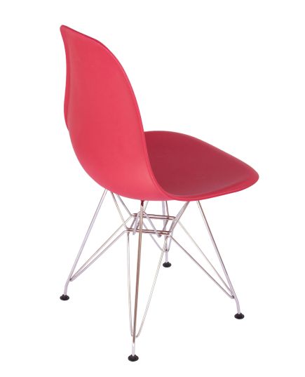 Стул Eames красный, опора металл, изображение 4