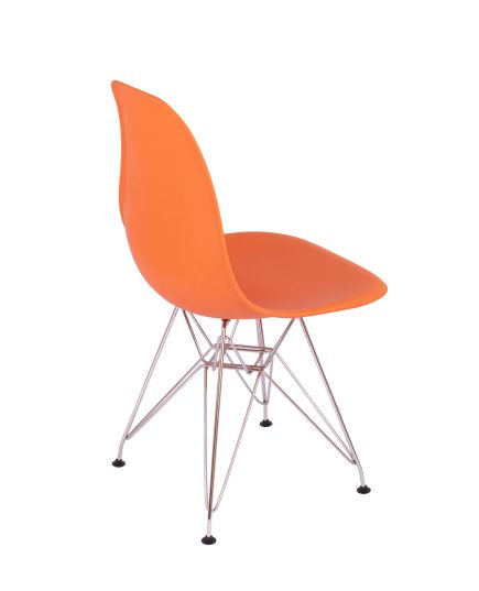 Стул Eames оранжевый, опора металл, изображение 4