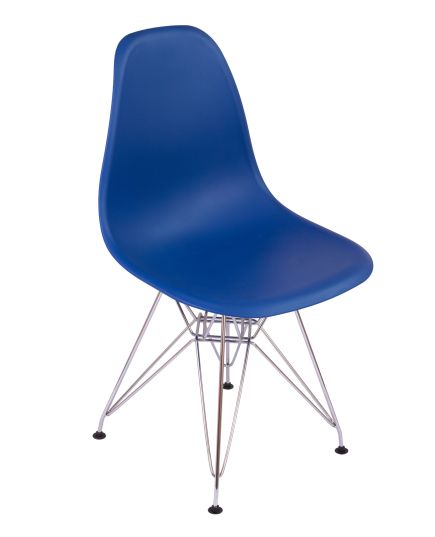 Стул Eames синий, опора металл