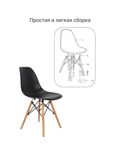 Стул Eames чёрный, изображение 7