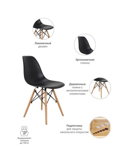 Стул Eames чёрный, изображение 6