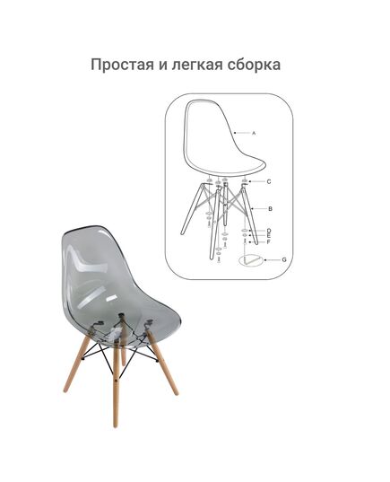 Стул Eames прозрачный серый, изображение 8