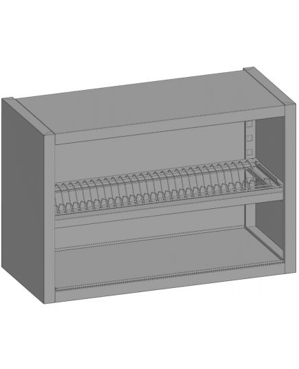 Полка навесная открытая RESTOINOX ПНО-С-15/4 для сушки стаканов 1500x400x600 мм