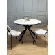 Стол овальный керамический Авилон 110-155*90*76 белый мрамор/черный, изображение 5