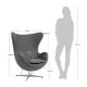 Кресло EGG STYLE CHAIR латте, искусственная замша FR 0647, изображение 6