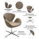 Кресло SWAN STYLE CHAIR, бежевый, искусственная замша, изображение 6