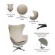 Кресло EGG STYLE CHAIR латте, изображение 7