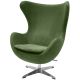Кресло EGG STYLE CHAIR зеленый, искусственная замша, изображение 3