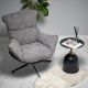 Кресло HUG тёмно-серый, экокожа, шенилл, изображение 2