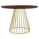 Стол Liverpool диам.110см, шпон орех лучевой набор, с золотистыми ножками, изображение 3