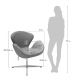 Кресло SWAN STYLE CHAIR графит, искусственная замша, изображение 9