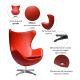 Кресло EGG STYLE CHAIR красный, изображение 5